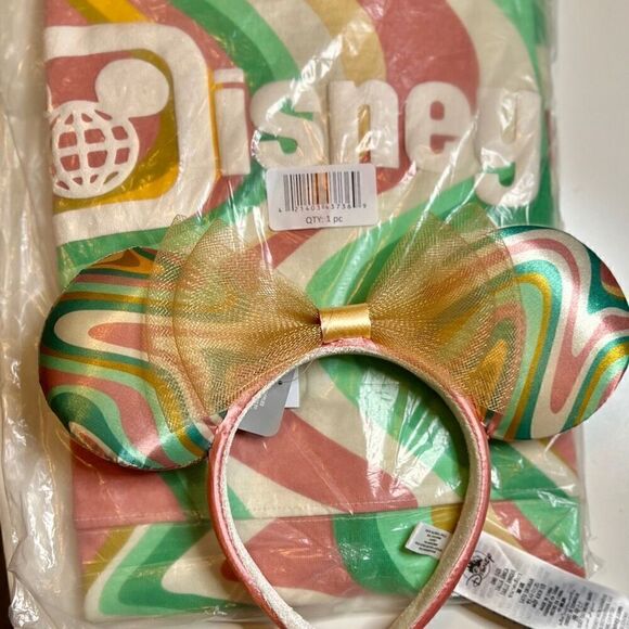 WDW SWIRL Minnie EARS & Spirit Jersey Adults Walt Disney World NWT - Picture 1 of 5
